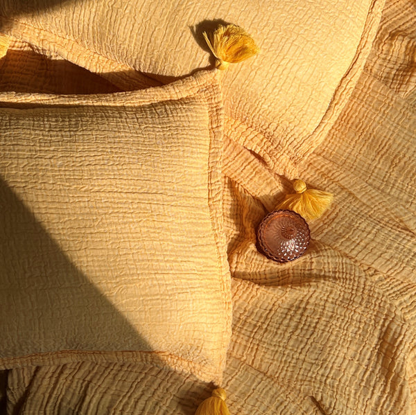 Sadyaska Meraki Buttercup Yellow Woven 1 Pcs Bedspread