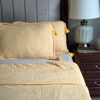 Sadyaska Meraki Buttercup Yellow Woven 1 Pcs Bedspread