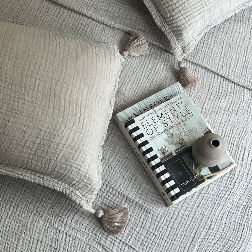 Sadyaska Meraki Greige Woven 1 Pcs Bedspread