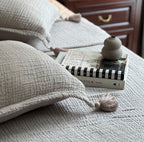 Sadyaska Meraki Greige Woven 1 Pcs Bedspread