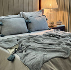 Sadyaska Meraki Indigo Woven 1 Pcs Bedspread