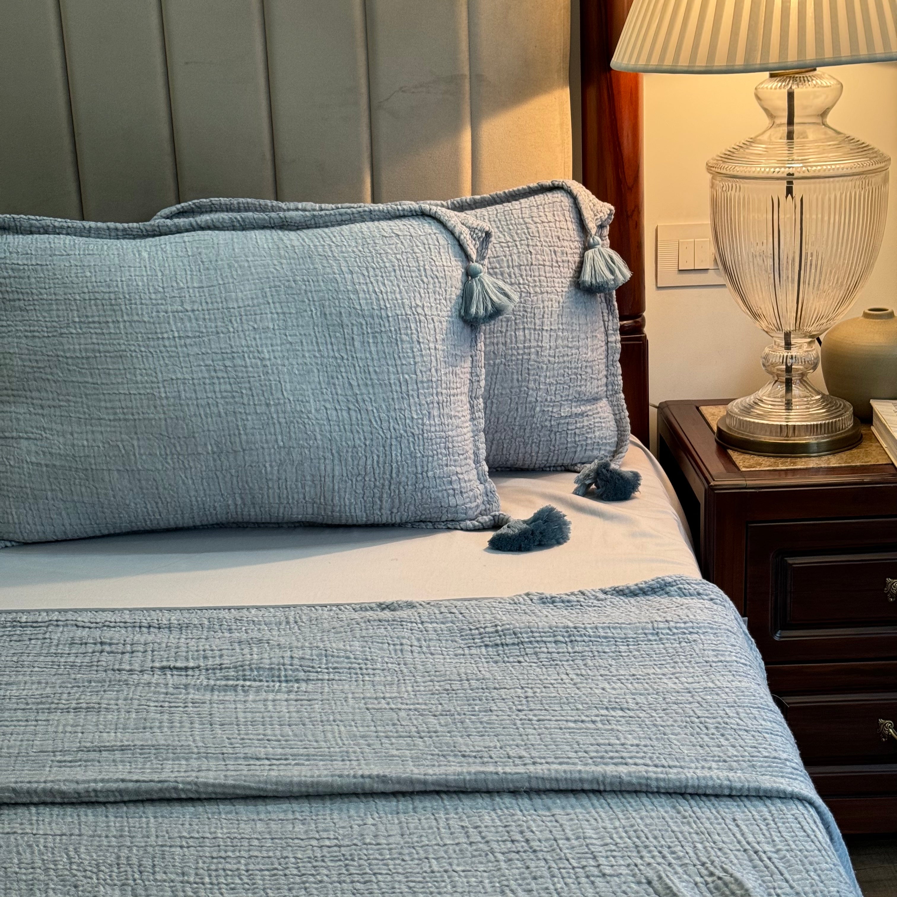 Sadyaska Meraki Indigo Woven 1 Pcs Bedspread