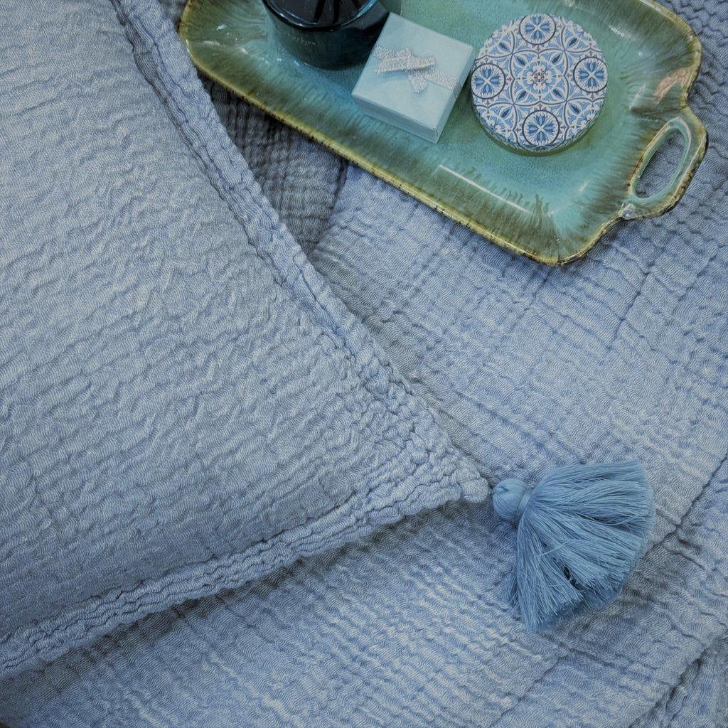 Sadyaska Meraki Indigo Woven 1 Pcs Bedspread