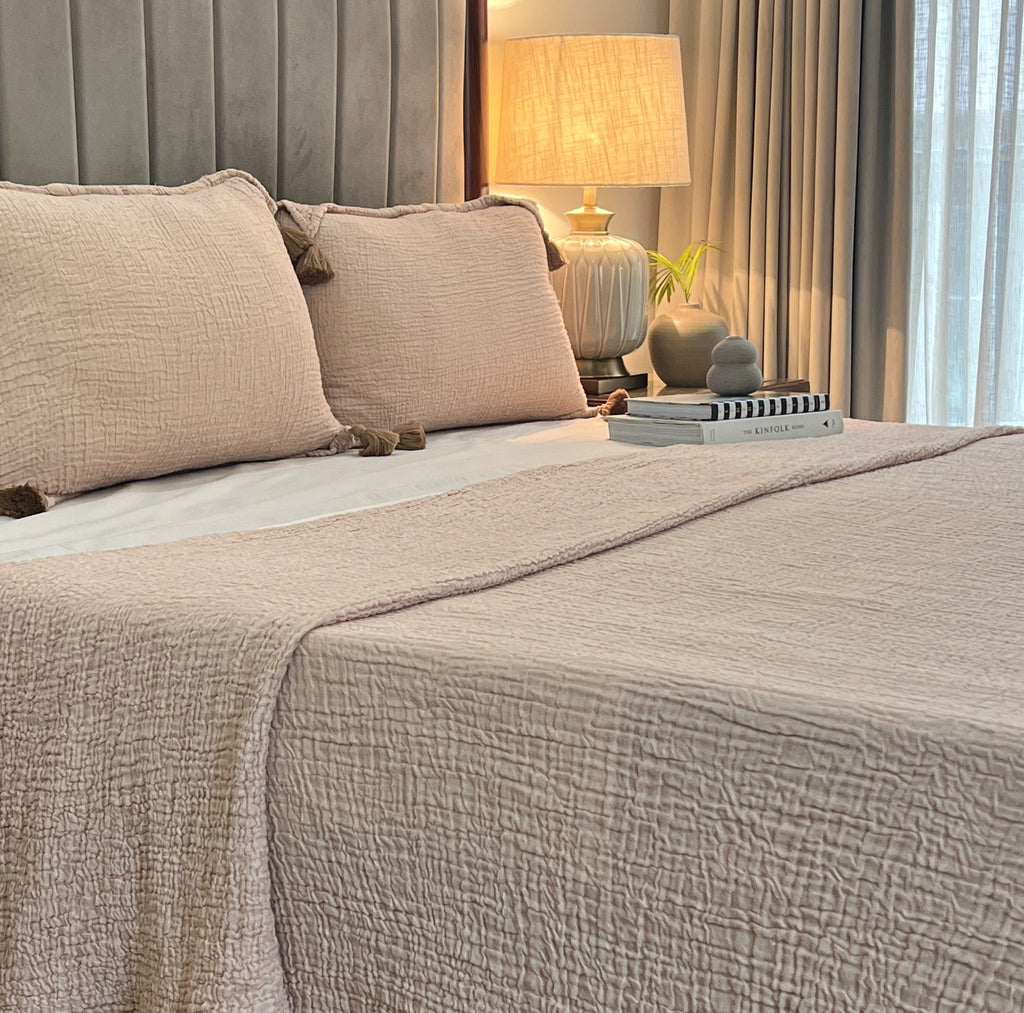 Sadyaska Meraki Peach Woven 1 Pcs Bedspread
