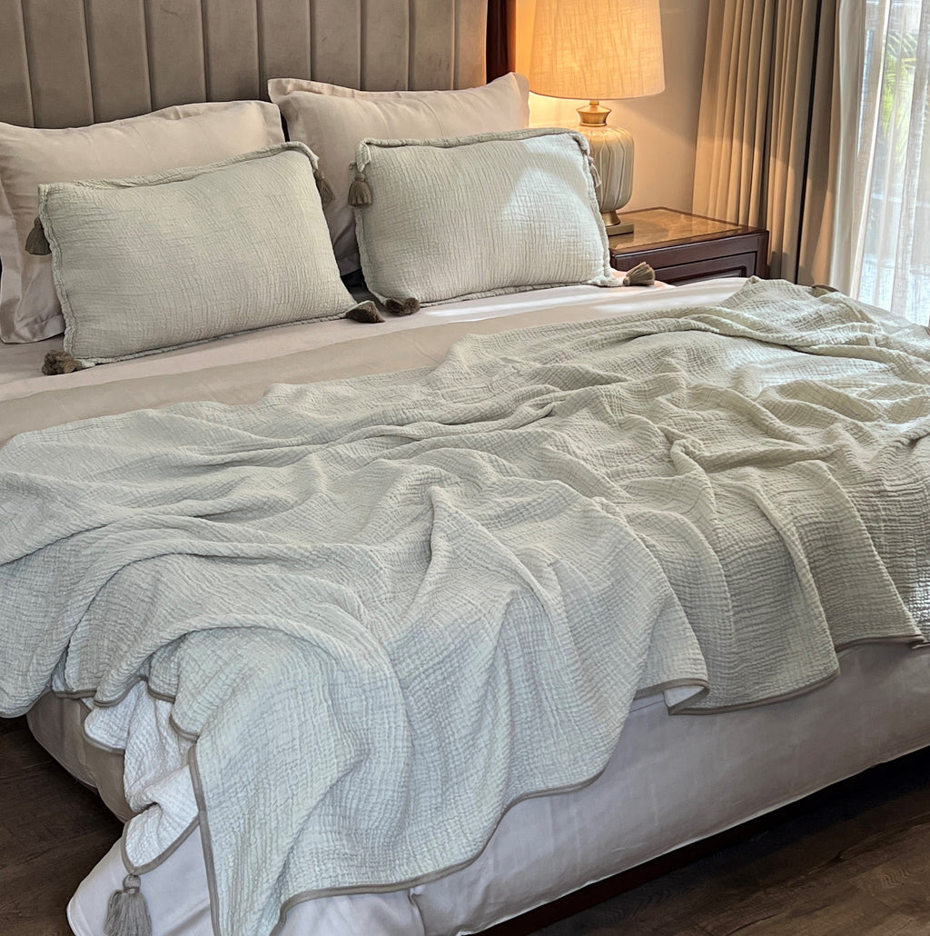 Sadyaska Meraki Sage Woven 1 Pcs Bedspread