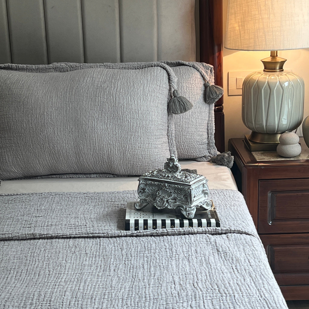 Sadyaska Meraki Slate Woven 1 Pcs Bedspread