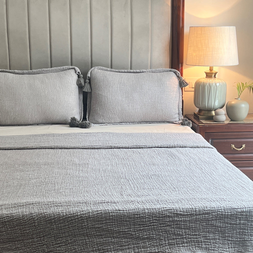 Sadyaska Meraki Slate Woven 1 Pcs Bedspread