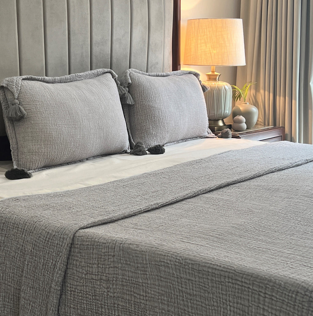 Sadyaska Meraki Slate Woven 1 Pcs Bedspread
