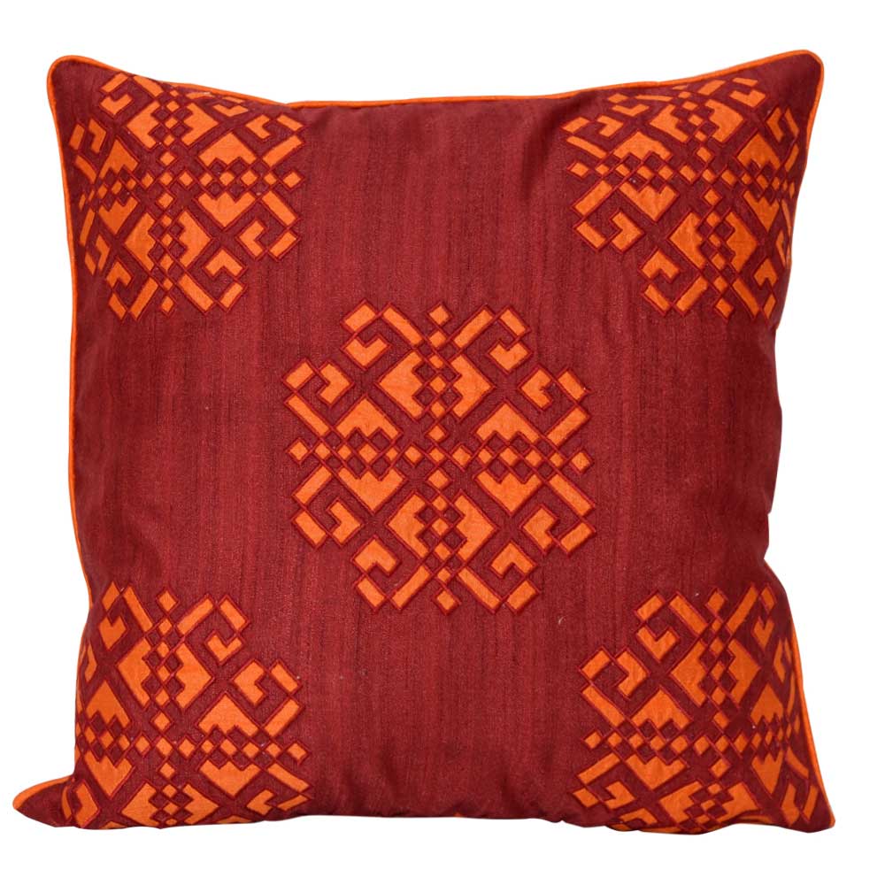 Sadyaska Durable Embroidered Silk Dupion for Garden, Bedroom, Cushion Case 16x16 1 Pcs Cushion Cover