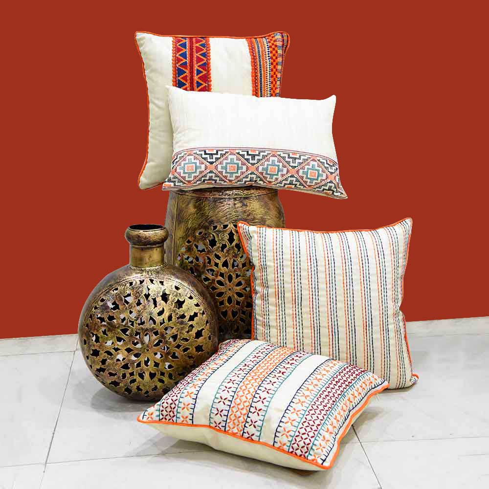 Sadyaska Abstract Silk Dupion 16x16 Drawing Room Outdoor Cushion Case… 1 Pcs Cushion Cover