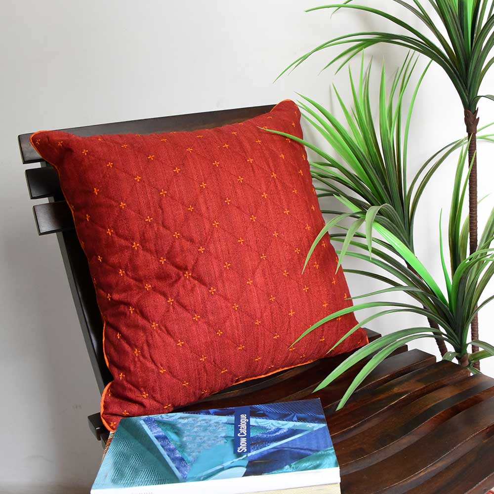Sadyaska Quilted Silk Dupion 16x16 Car Sofa Patio Cushion Cases… 1 Pcs Cushion Cover