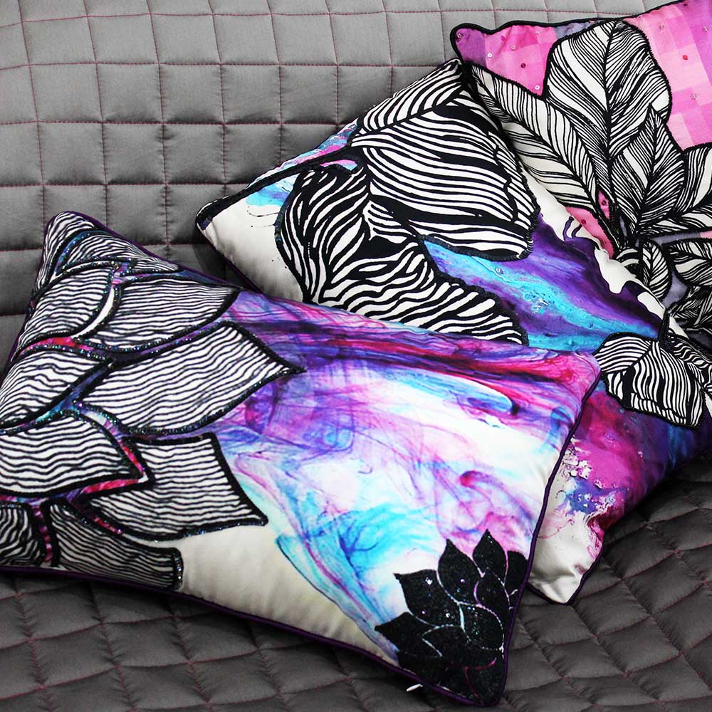 Sadyaska Digital Printed Floral Multi Color 12" X 18" Home Decor Sofa Chair Polyester … 1 Pcs Cushion Cover