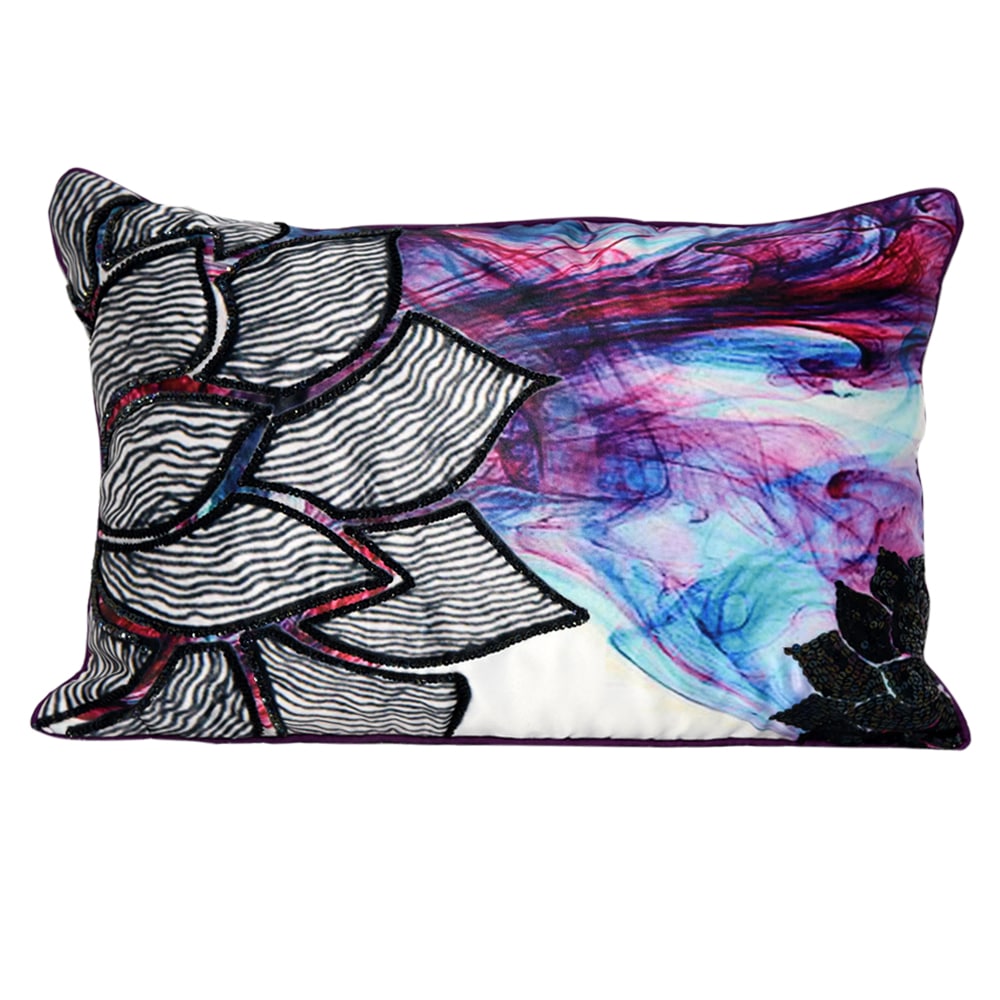 Sadyaska Digital Printed Floral Multi Color 12" X 18" Home Decor Sofa Chair Polyester … 1 Pcs Cushion Cover
