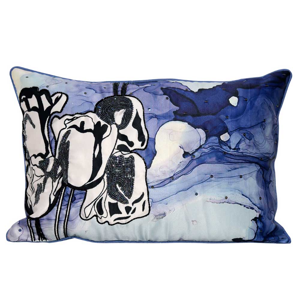 Sadyaska Digital Floral Printed s 12" X 18" Home Decorative Cushion Case, Floral Print Cushion Pillow Case 1 Pcs Cushion Cover