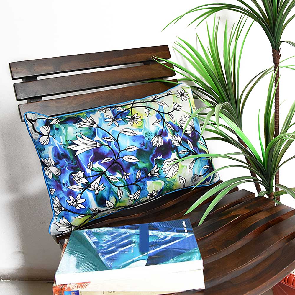 Sadyaska Blue Orchid Digital Floral s Case 12X18(Inch) 1 Pcs Cushion