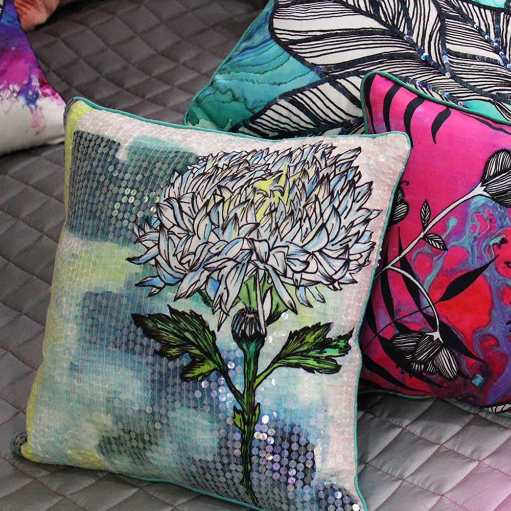 Sadyaska Floral Digital Print Polyester Car Sofa 16" X 16" Home Colorful Floral Pattern Cushion Pillow Case… 1 Pcs Cushion Cover