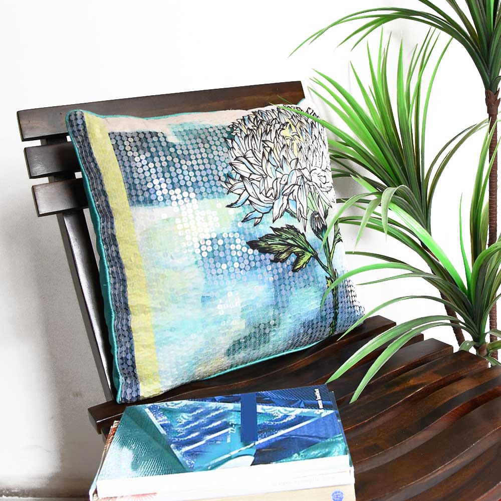 Sadyaska Floral Digital Print Polyester Car Sofa 16" X 16" Home Colorful Floral Pattern Cushion Pillow Case… 1 Pcs Cushion Cover