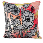 Sadyaska Digital Floral Printed Polyester Hand & Manual Embroidered Premium Quality Orange 16" X 16"… 1 Pcs Cushion Cover