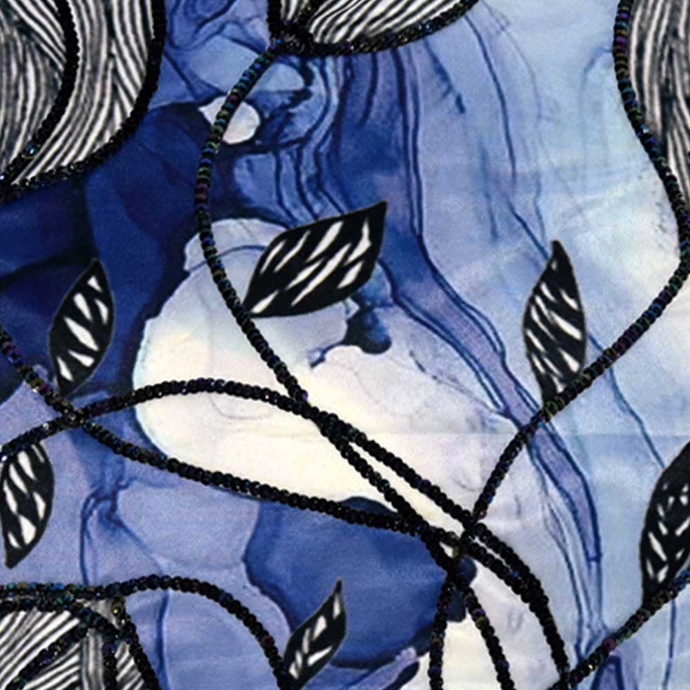 Sadyaska Silverbell Floral Digital Print Polyester Cushions & Blue 16" X 16"… 1 Pcs Cushion Cover
