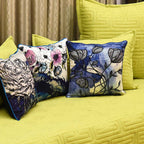 Sadyaska Silverbell Floral Digital Print Polyester Cushions & Blue 16" X 16"… 1 Pcs Cushion Cover