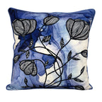 Sadyaska Silverbell Floral Digital Print Polyester Cushions & Blue 16" X 16"… 1 Pcs Cushion Cover