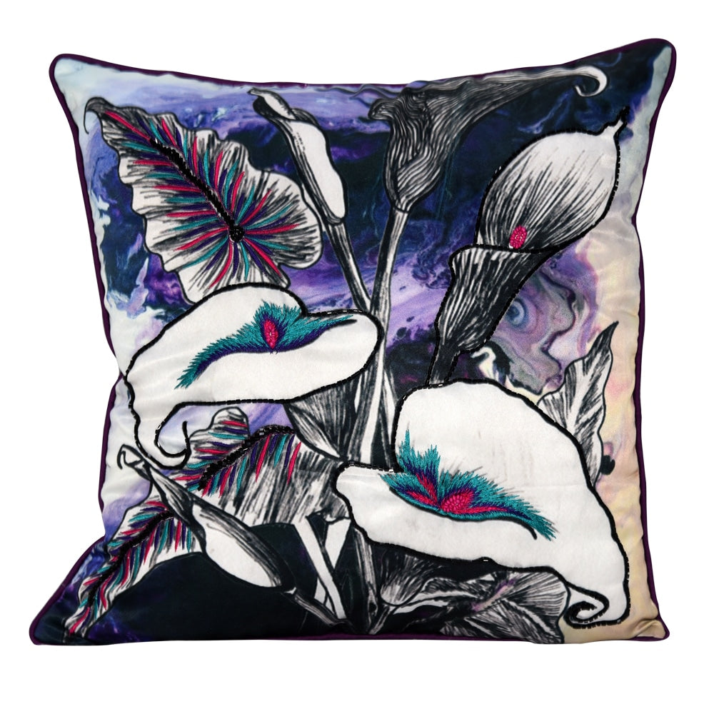 Sadyaska Beautiful Multi Color Floral Digital Printed Polyester 16" X 16" Living Room, Bedroom, Patio Floral Printed … 1 Pcs Cushion Cover