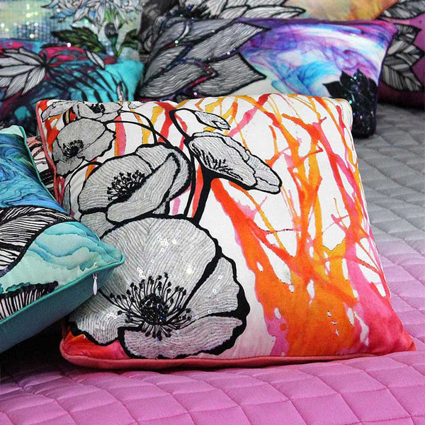 Sadyaska Peach Blossom Hand Printed Beautiful Digital Print 16 X 16(Inch) 1 Pcs Cushion Cover