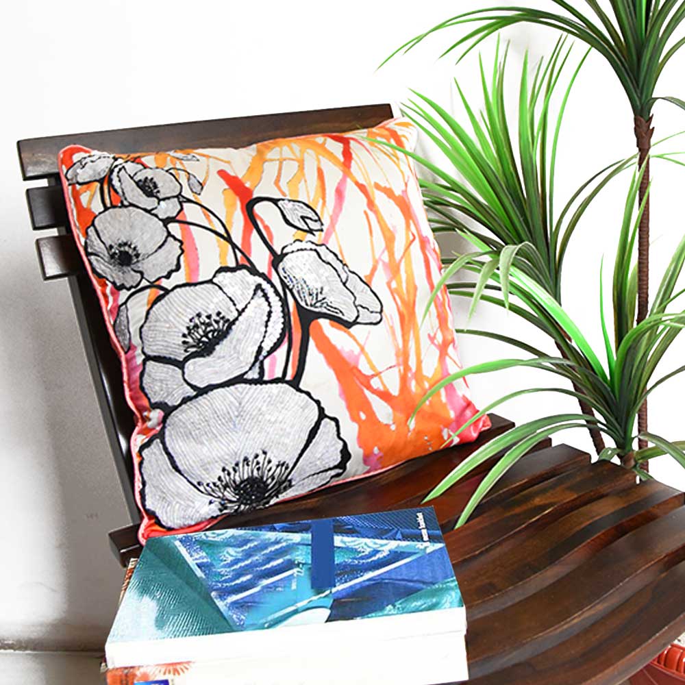 Sadyaska Peach Blossom Hand Printed Beautiful Digital Print 16 X 16(Inch) 1 Pcs Cushion Cover