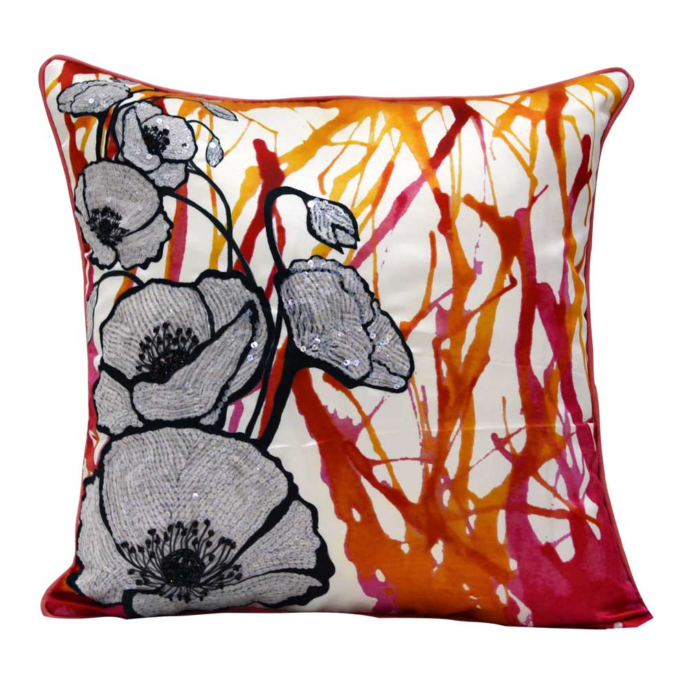 Sadyaska Peach Blossom Hand Printed Beautiful Digital Print 16 X 16(Inch) 1 Pcs Cushion Cover
