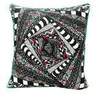 Sadyaska Geometric Digital Printed Designer Black and White Home Decor Digital Pillow Cushion Case 16" X 16"… 1 Pcs Cushion Cover