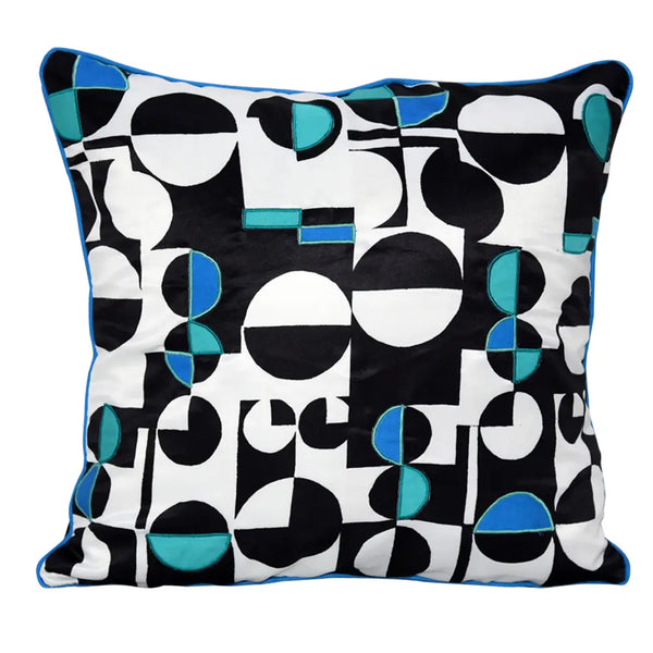 Sadyaska Geometric Digital Printed Designer Black and White Home Decor Digital Pillow Cushion Case 16