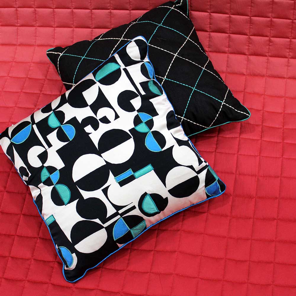 Sadyaska Geometric Digital Printed Designer Black and White Home Decor Digital Pillow Cushion Case 16" X 16"… 1 Pcs Cushion Cover