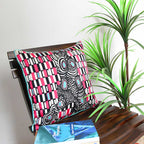 Sadyaska Multi Color Cushion Geometric Digital Print Polyester Black and White Pop of Color Pillow Cushion Case 16" X 16"… 1 Pcs Cushion Cover