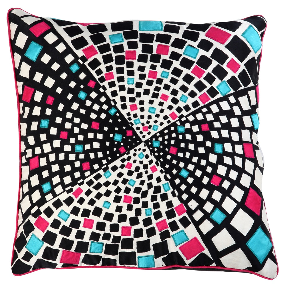 Sadyaska Geometric Pattern Starry Digital Printed Exceptional Quality with Polyester Black & White Color Use for Sofa Car Chair Living Room Dining Room Bed Room 16" X 16" 1 Pcs Cushion Cover