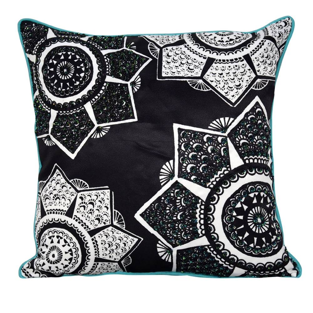 Sadyaska Sequins Digital Print Cushion Abstract Design B 16" X 16" 1 Pcs Cushion Cover