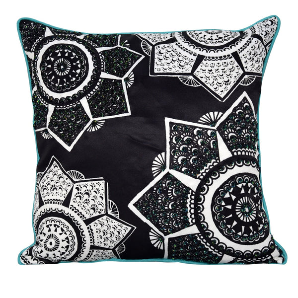 Sadyaska Sequins Digital Print Cushion Abstract Design B 16
