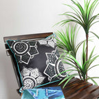 Sadyaska Sequins Digital Print Cushion Abstract Design B 16" X 16" 1 Pcs Cushion Cover