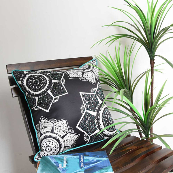 Sadyaska Sequins Digital Print Cushion Abstract Design B 16