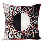 Sadyaska Embroidered Digital Print Designer Pillow Cover Room Abstract Design Decorative Cushion Gift for Anyone Black and White Pillow Cushion Case 16" X 16"… 1 Pcs Cushion Cover