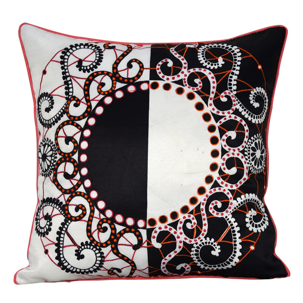 Sadyaska Embroidered Digital Print Designer Pillow Cover Room Abstract Design Decorative Cushion Gift for Anyone Black and White Pillow Cushion Case 16