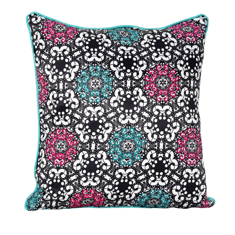 Sadyaska Decorative Abstract Design Cushion Digital Print Poly Personalized Case Pillow Cover Black and White 16" X 16"… 1 Pcs Cushion Cover