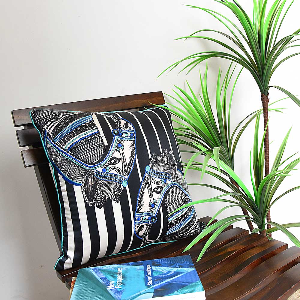 Sadyaska Animal Print Horse Print Digital Printed Best for Kid's Room Multi Colored 16" X 16"… 1 Pcs Cushion Cover