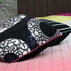 Sadyaska Hand Embroidered Abstract Design 16" X 16" Black and White Digital Printed Cushion Case… 1 Pcs Cushion Cover