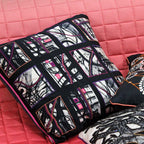 Sadyaska Stylish Abstract Gaston Printed Case Embroidered Sofa Living Room, Dinning Room Digital Pillow Case Black and White 16" X 16"… 1 Pcs Cushion