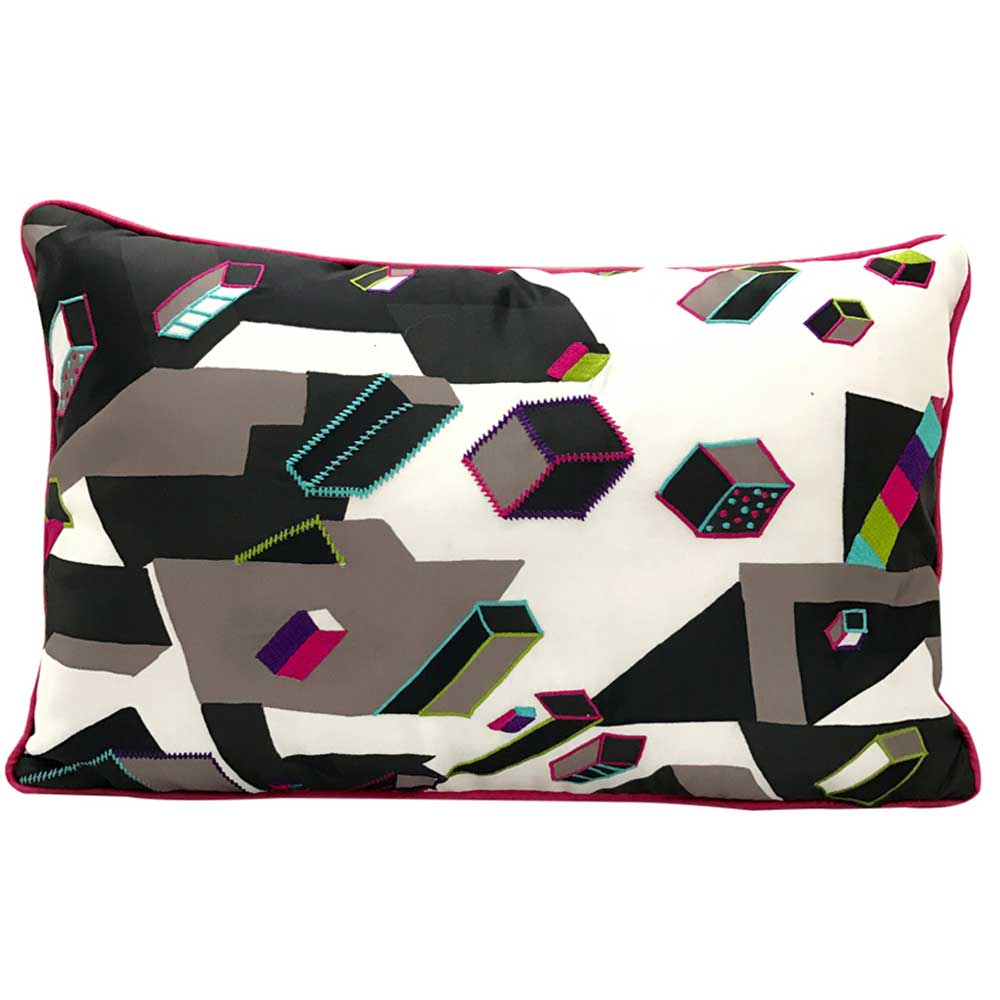Sadyaska Geometric Pascal Digital Printed Pattern Multi Color Cushion Case Ideal for Kid's Room Decoration 12" X 18"… 1 Pcs Cushion Cover