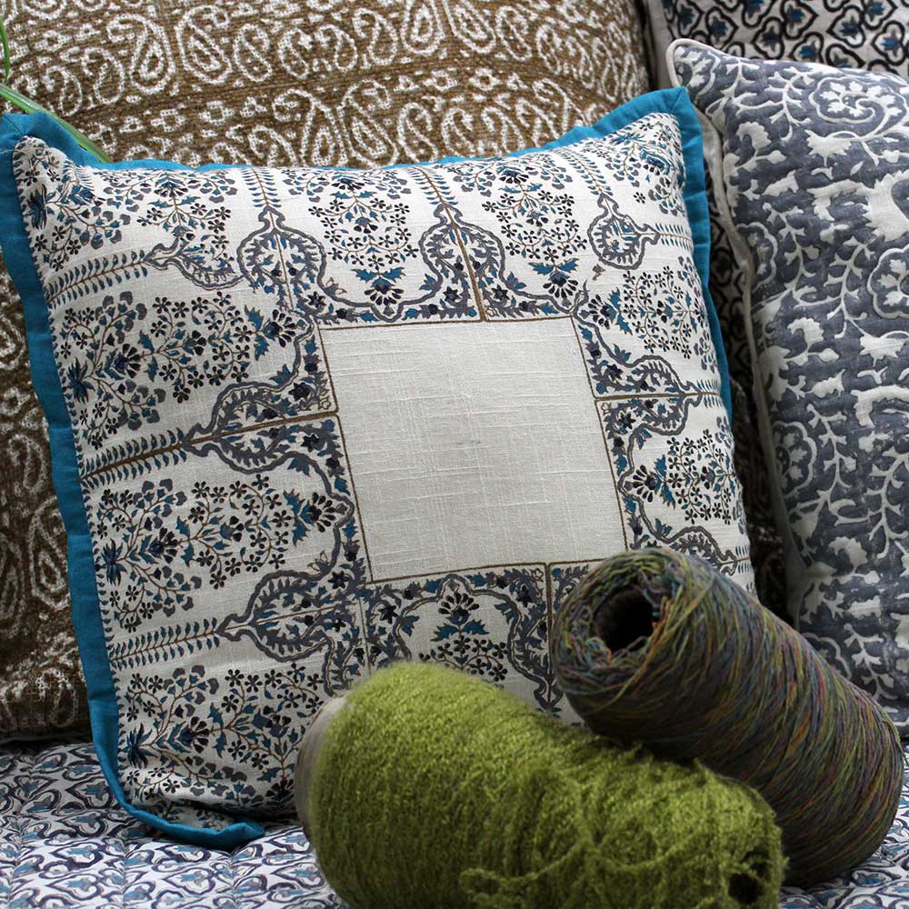 Sadyaska Summer Deals Viraag Block Print s 16" X 16" Decorative Ethnic Indian Sofa Cushion Case… 1 Pcs Cushion Cover