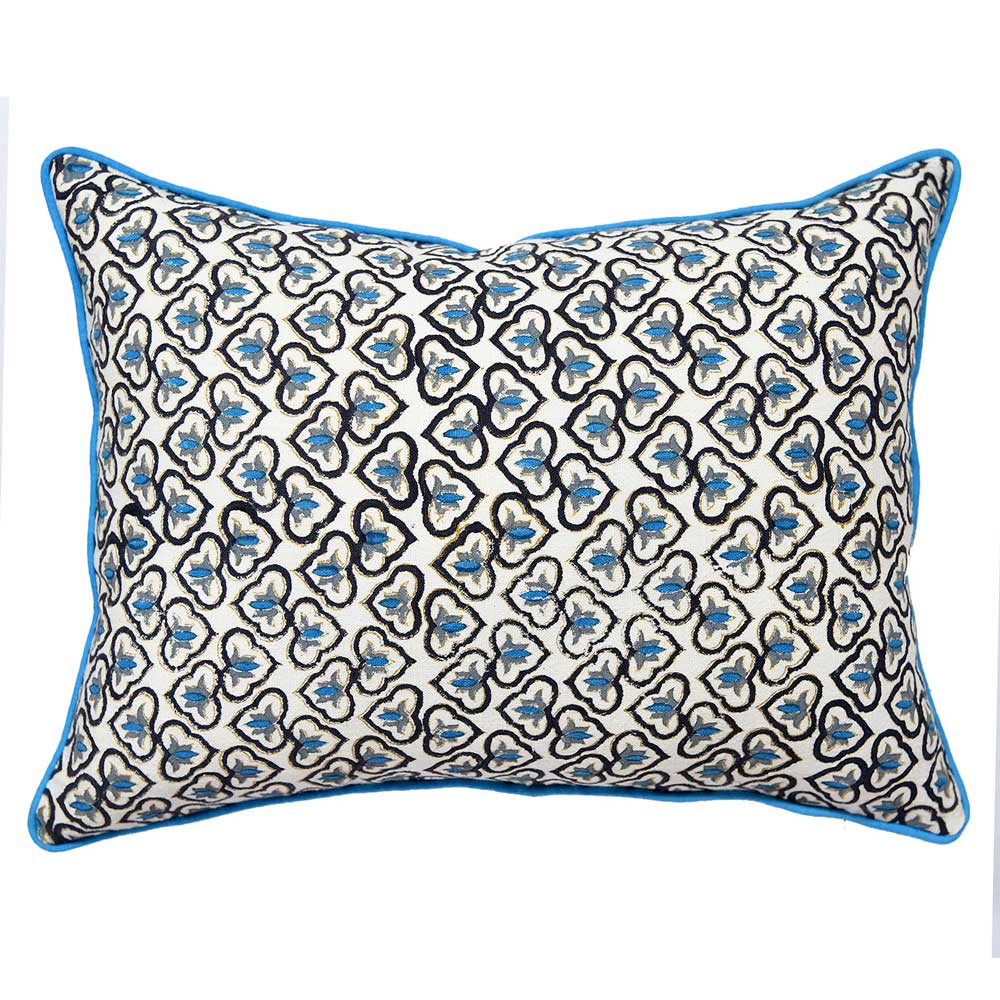 Sadyaska Traditional Hand Block Printed 12" X 16" Drawing Room, Living Room, Garden, Patio Floral Cushion Pillow Cover… 1 Pcs Cushion Cover