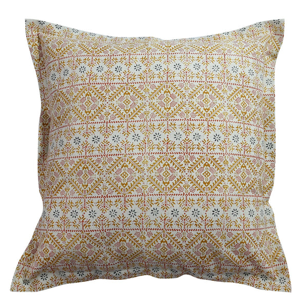 Sadyaska Block Printed s Drawing Room, Sofa, Car, Patio, Cotton Flax Printed Cushion Cases 26x26… 1 Pcs Cushion Cover