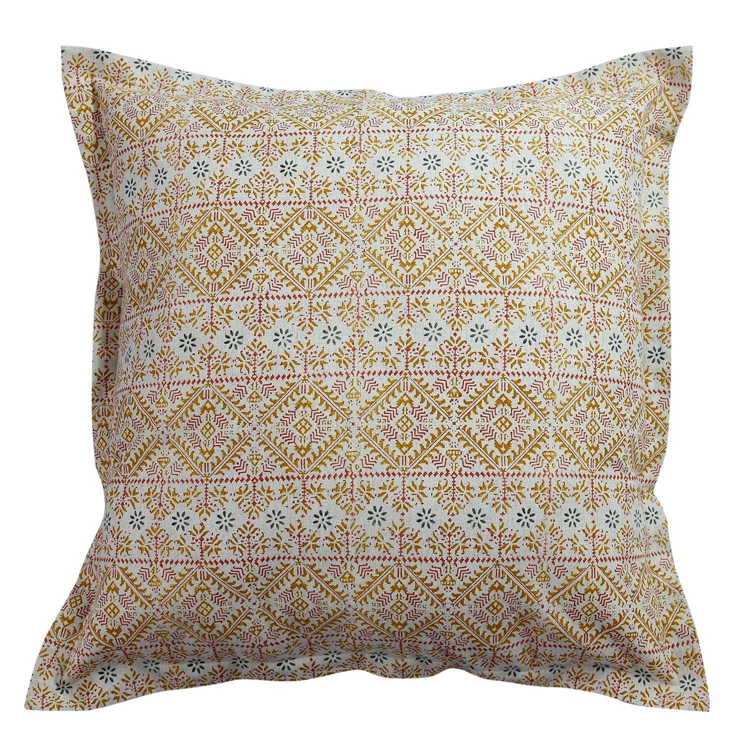 Sadyaska Block Printed s Drawing Room, Sofa, Car, Patio, Cotton Flax Printed Cushion Cases 26x26… 1 Pcs Cushion Cover