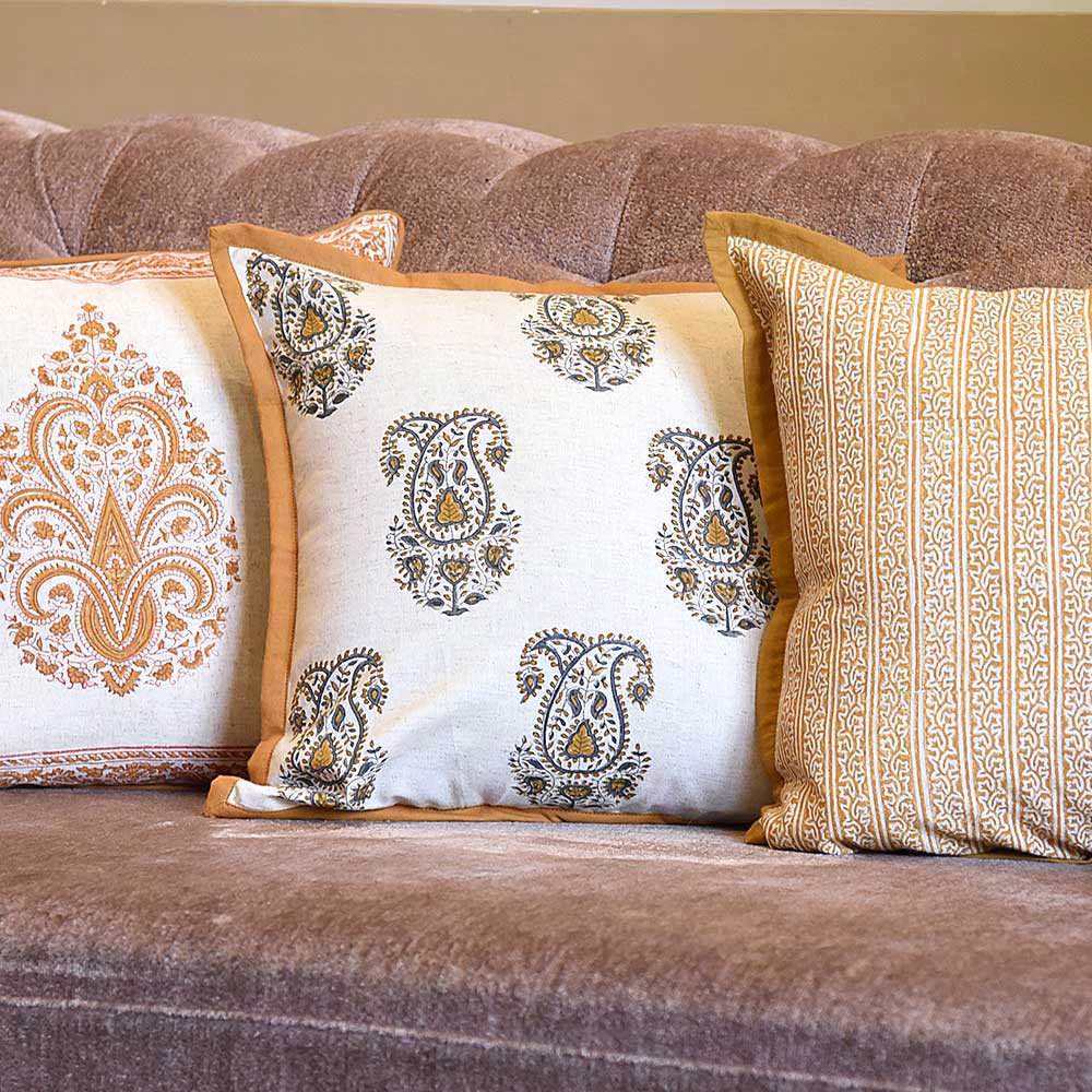 Sadyaska Wooden Block Print For Living Room, Patio, Garden, Sofa Rajasthani Cushion Cases 16x16… 1 Pcs Cushion Cover